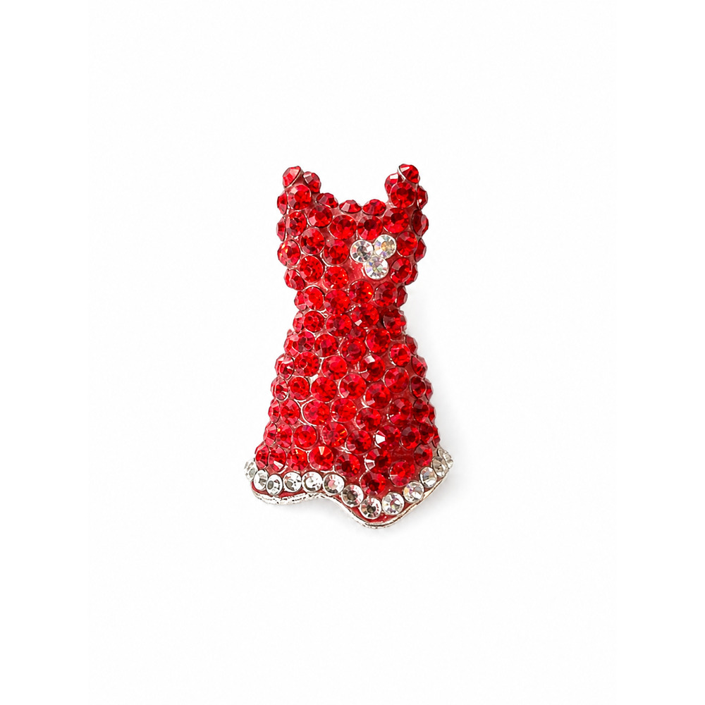 AHA Go Red For Women Rhinestone Red Dress Pin American Heart Association Brooch
